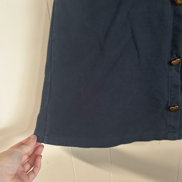 Zara. Size 13/14 girls pinafore dress. Gold heart buttons, dark navy blue - Picture 3 of 7